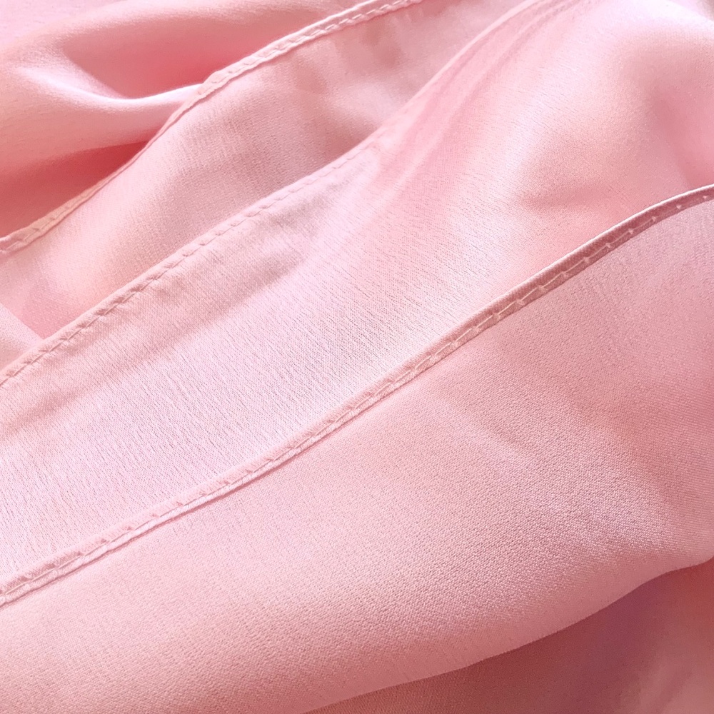 Light Pink 100% SILK SATIN Large Shawl Scarf Wrap Wedding Bridesmaid Cover up - Picture 4 of 8
